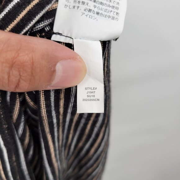 Madewell Women Black Striped Scoop Neck Knit Sleeveless Stretchable Mini Dress - Picture 8 of 11